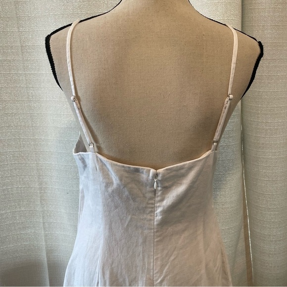 MADEWELL Goldie Midi Dress 100% Linen White Sleeveless Slit Size 6 NWT - Picture 6 of 10
